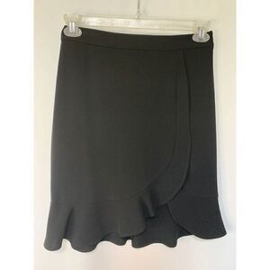 Nieman Marcus Exclusive Black Faux Wrap Mini Skirt